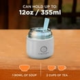 thumbnail image 6 of ENERGIFY Vacuum Insulated Thermos Food Container, Stainless Steel, 12oz, Titan Gray, 6 of 9