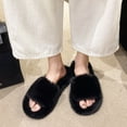 thumbnail image 2 of Amzcrzy Zapatos de mujer,Zapatos de mujer,Zapatillas de mujer, Zapatillas de mujer con punta redonda y tacón bajo para primavera y verano 2023, informales, de lana, cálidas, de algodón, para interior, 2 of 3