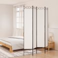 thumbnail image 1 of vidaXL 4-Panel Room Divider White 160x220 cm Fabric, 1 of 5