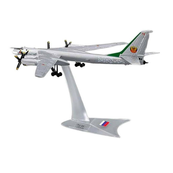 Yinanstore 1/200 Tupolev TU-95 Modèle d'Avion Stratégique Modèle d'Avion Décoration de Table Multifonctionnelle Objets de Collection Aviation Russie