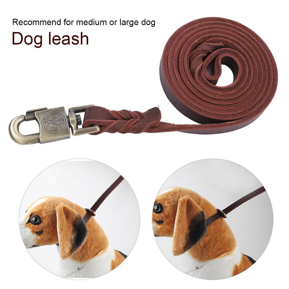 Tebru Dog Training Leash,Durable Leather Dog Training Leash Strap for Large Medium Dogs, Leather