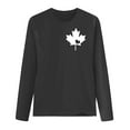thumbnail image 4 of Canada Day Shirt Women Ladies Canada Long Sleeve Canada Day Flag T Shirt Canadian Maple Leaf Shirts T Shirt Femme Dark Gray L, 4 of 4