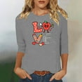 thumbnail image 2 of FAWUUDO Women Valentines Day Shirts Love Heart Printed Cute Tops Crewneck Long Sleeve Tshirts Graphic Tees, 2 of 4