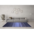 thumbnail image 3 of Ahgly Company Indoor Round Abstract Blue Contemporary Area Rugs, 8' Round, 3 of 4