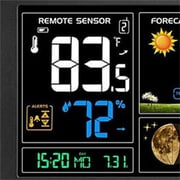 Newentor Home Weather Station, Indoor Outdoor Thermometer with 1 Outdoor Sensor, Black