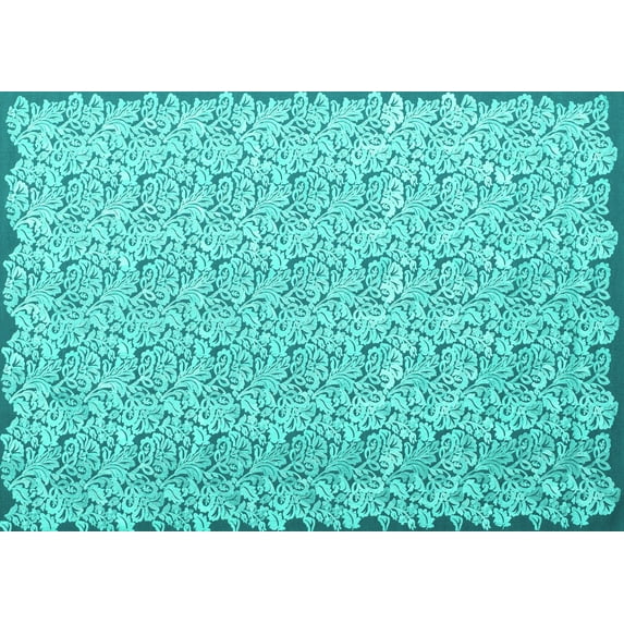 Ahgly Company Indoor Rectangle Abstract Turquoise Blue Contemporary Area Rugs, 8' x 12'