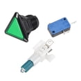 thumbnail image 3 of Botón de juego 39x39x39 Triángulo 12V Interruptor de botón iluminado LED con microswitch para video arcade Verde 3pcs, 3 of 5