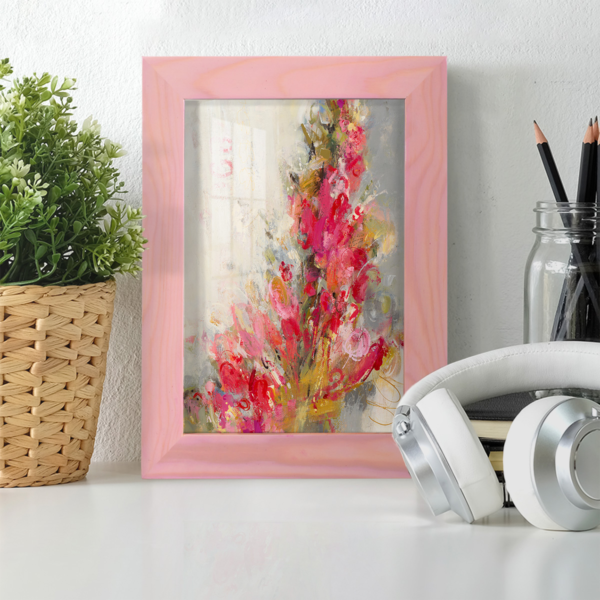 Flip Side - Framed Print w/glass - Sunset Pink