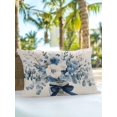 thumbnail image 6 of Outdoor Pillows Waterproof, Blue Spring Floral Bedding Throw Pillows with Insert for Couch Sofa Bed, Watercolor Summer Flowers Vintage 12x20 Inch Pillowcases Decorative Camping Patio Pillow Set of 1, 6 of 8