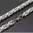 thumbnail image 4 of HOOUN 12mm 24'' Silver 245g Stainless Steel Men's Huge Byzantine Link-chain Necklace, 4 of 5