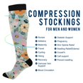 thumbnail image 2 of FORMRS Womens Knee High Socks Casual Long Thick Travel Daily Wear, 2 Pairs, Green Floral Pattern, 2 of 6