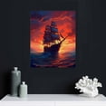 thumbnail image 4 of Nawypu RED SKY PIRATE SHIP SAILING on the OCEAN - Fine Art Print Wall Art - Home Decor in Multiple Sizes, 4 of 4