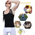 thumbnail image 7 of VASLANDA Mens Slimming Body Shaper Vest Chest Compression Shirt Abs Abdomen Slim Tank Top Undershirt, 7 of 7