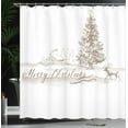 thumbnail image 4 of Ambesonne Christmas Shower Curtain, Vintage Classic Xmas, 69"Wx75"L, Brown, 4 of 5