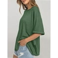 thumbnail image 3 of Oversized T Shirts for Women Short Sleeve Loose Fit Crewneck Summer Tops Casual Basic Rolled Sleeves Tee Shirt, 3 of 6