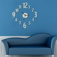 thumbnail image 2 of Modern Wall Clocks Frameless DIY Large 3D Non Ticking Clock For Living Room Sliver, 2 of 6