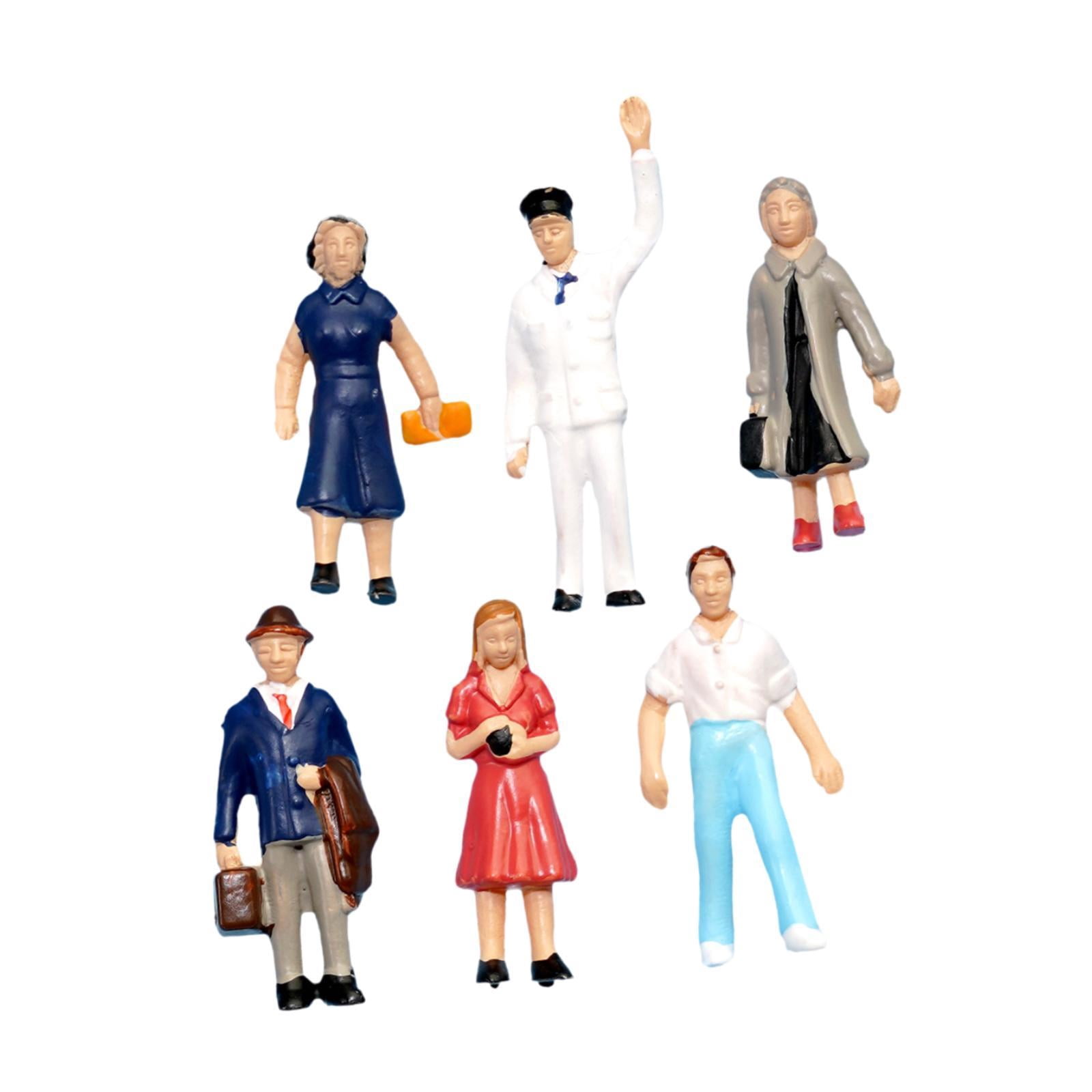 LeeQinersw 6x 1/87 HO Scale Miniature People Figurines Collectible Hand Painted Figures