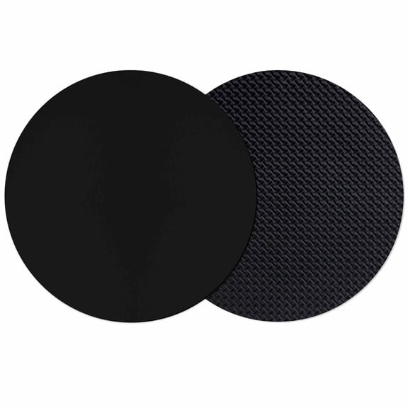 Pure Black Coasters Set of 2, Simple Solid Color Absorbent Coasters for Drinks, Coaster for Bar Office Dining Coffee Table Accessories Decor, Non Slip Round Desk Coaster