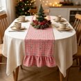 thumbnail image 4 of LIORAGLJ Christmas Table Runner with Ruffled Ends Double-Sided Plaid 13×55in Dining Table Window Decor, 4 of 6