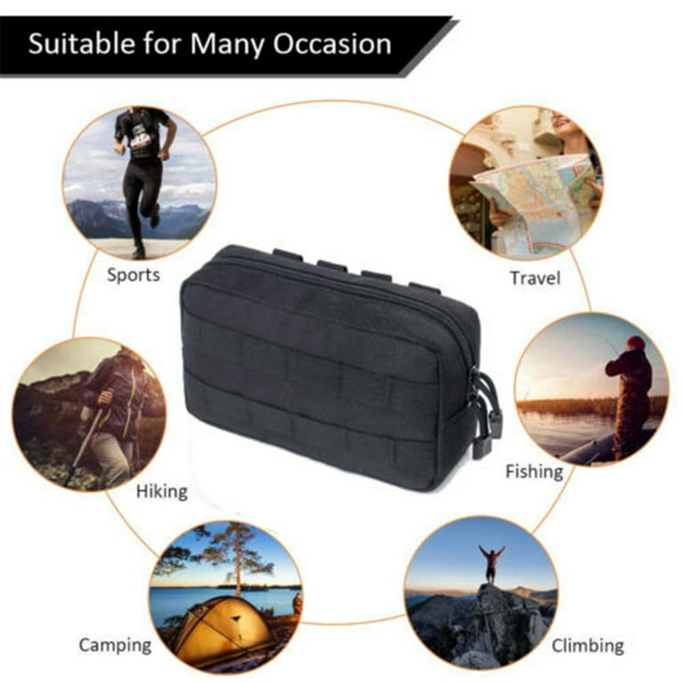 Multi-Purpose Molle Tactical Horizontal Pouch Military Modular Utility EDC  Tool Bag Handlebar Front Bag Attachment Fanny Pouch