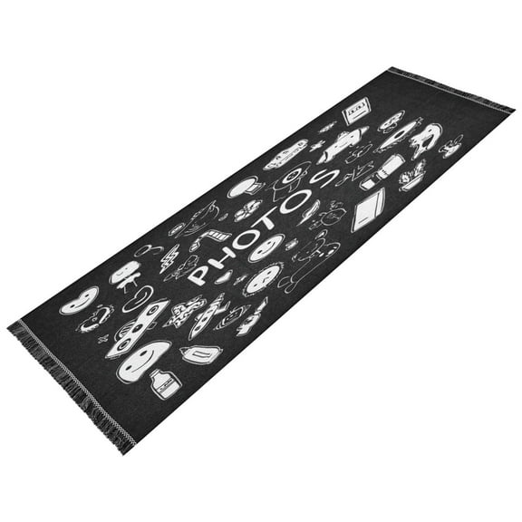 Vintage Modern Runner Rug,Non Slip Machine Washable 72"x23.5" Polyester Material Pet-Friendly Durable,Applicable to Entryway Rug Living Room Rug Graffiti
