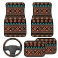 thumbnail image 2 of Pzuqiu Brown Aztec Car Floor Mats Vehicle Steering Wheel Cover for Women Easy Installation All Weather Car Mats Set Dust Proof Car Interior Accessories for SUV, Vans,Sedan,Truck 5 Pcs, 2 of 6