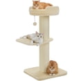 thumbnail image 5 of PEQULTI 36" Large Cat Scratching Post Tall Cat Scratcher for Indoor Pet  with Flower Perch Beige, 5 of 9