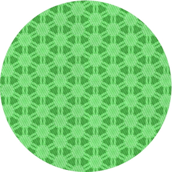Ahgly Company Indoor Round Patterned Neon Green Area Rugs, 5' Round
