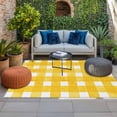 thumbnail image 2 of Yellow Plaid Outdoor Rug for Patio/Deck/Porch, Non-Slip Large Area Rug 4 x 6 Ft, Watercolor Grid Checker Gingham Farmhouse Indoor Outdoor Rugs Washable Area Rugs, Reversible Camping Rug Carpet Runner, 2 of 8