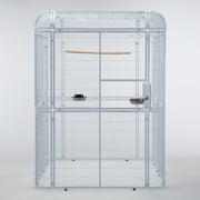 Walnest Extra Large White Bird Outdoor Iron Aviary Doves Cage,Heavy Duty Parrot cage Walk in Aviary Flight Pet Offer(86.40 x 63.60 x 81.60 Inches)