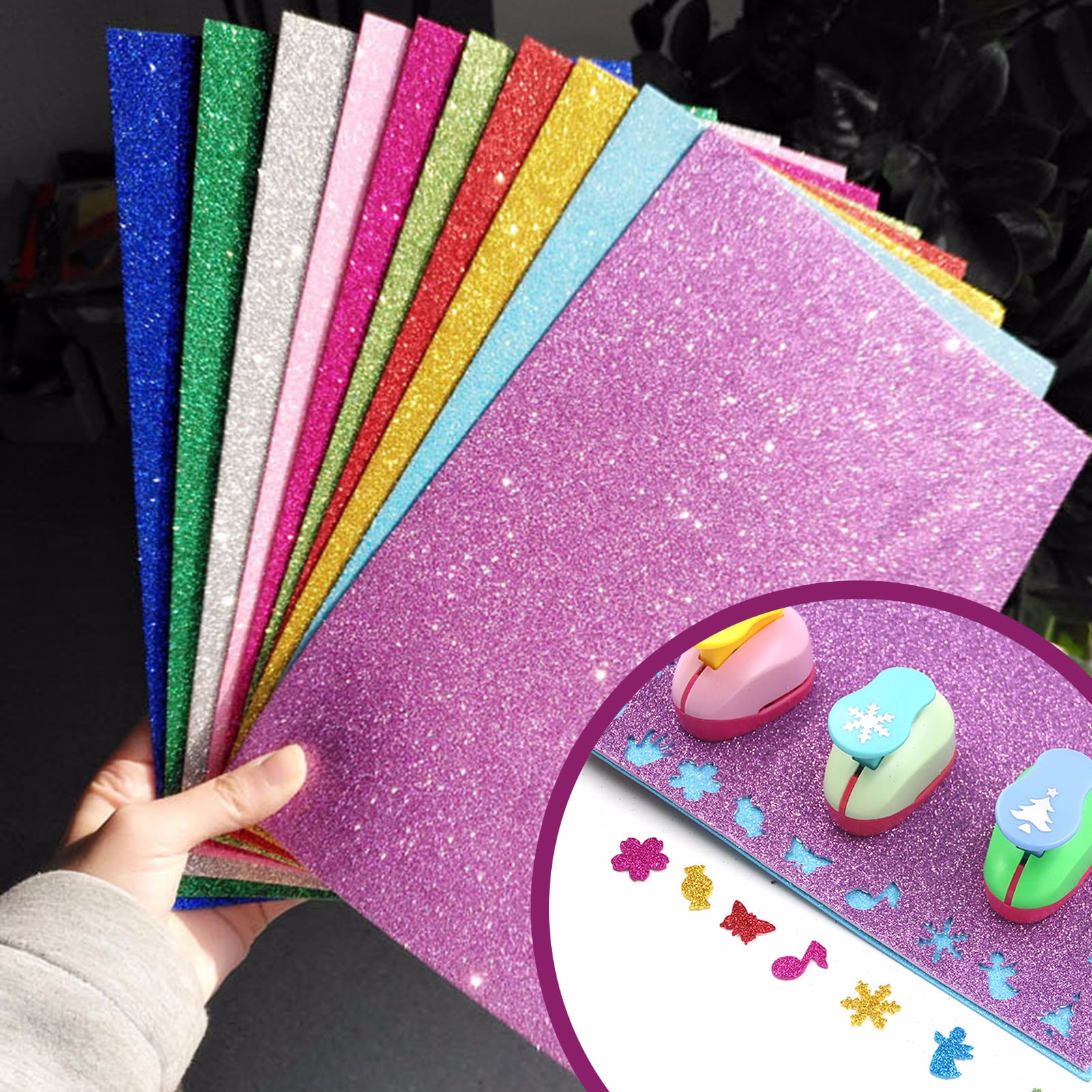 10 Sheets/bag 20X30 Cm Glitter Foam Paper Sparkles Paper for Kid's  Handcraft Craft Paper-Cut Scrapbook Material Decoration Paper