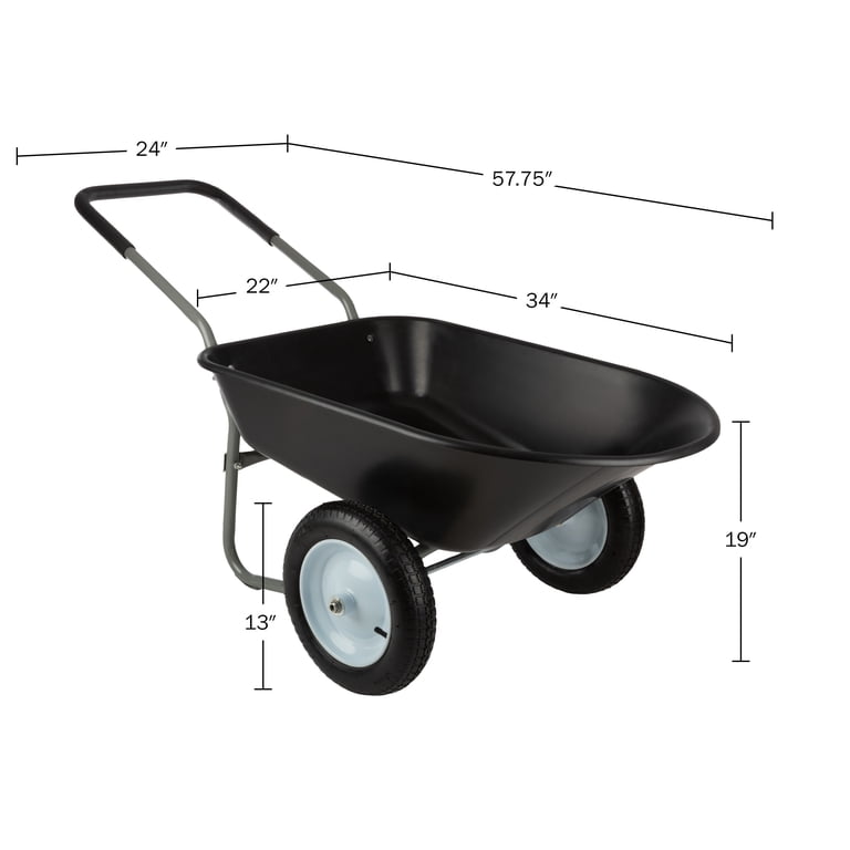 Pure Garden 2-Tire Wheelbarrow, 300 Lb Capacity photo 5