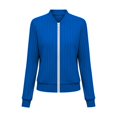 thumbnail image 4 of Fnooota Women Ribbed Knit Zip Up Jackets, Casual Long Sleeve Crew Neck Fall Cardigan Jackets Blue Size L, 4 of 8