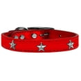 thumbnail image 3 of Mirage Pet Products Leather Star Dog Collar, Red, S/M, 3 of 3