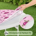 thumbnail image 5 of Pink Breast Cancer and Pioneer Flower Round Fitted Tablecloth with Elastic Edge,Dining Table Cover Waterproof,Outdoor Round Tablecloth for Camping,Dining,Indoor and Outdoor, 5 of 7