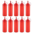 thumbnail image 3 of Dispensador de condimentos de plástico de 340 ml, 10 unidades por juego, para salsa, aceite, crema y vinagre (rojo), 3 of 13