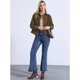 thumbnail image 4 of DARING DIVA Women's Corduroy Long Sleeve Button Down Shacket Jacket XS Brown, 4 of 6