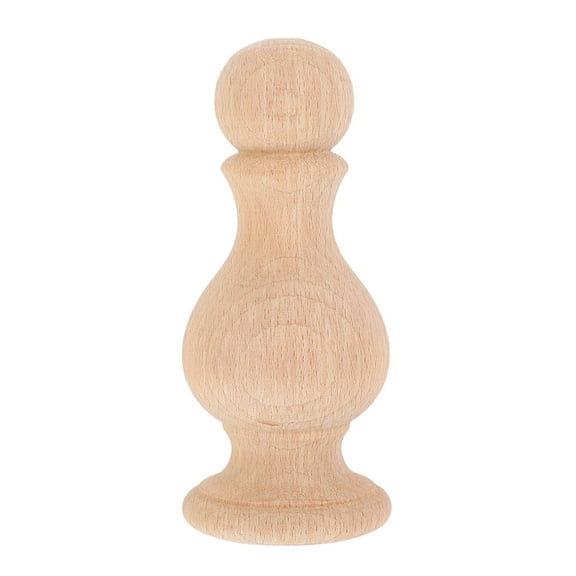 WEUVEB Solid Wood Roman Column Finials Decorative Curtain Rod Finials and Furniture Accents Beige