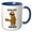 Blue/White, variant on 3drose, Funny Cute Sloth Drinking Coffee Better Latte Than Never Pun Cartoon, 15oz Mug
