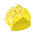 thumbnail image 2 of Under $10 Baseball Caps Yellow Women Solid Beading India Hat Muslim Ruffle Cancer Chemo Hat Beanie Wrap Cap, 2 of 2