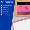thumbnail image 3 of Avery Printable Rectangle Labels, Bright Pink, 4.75" x 7.75", 20ct, 3 of 11
