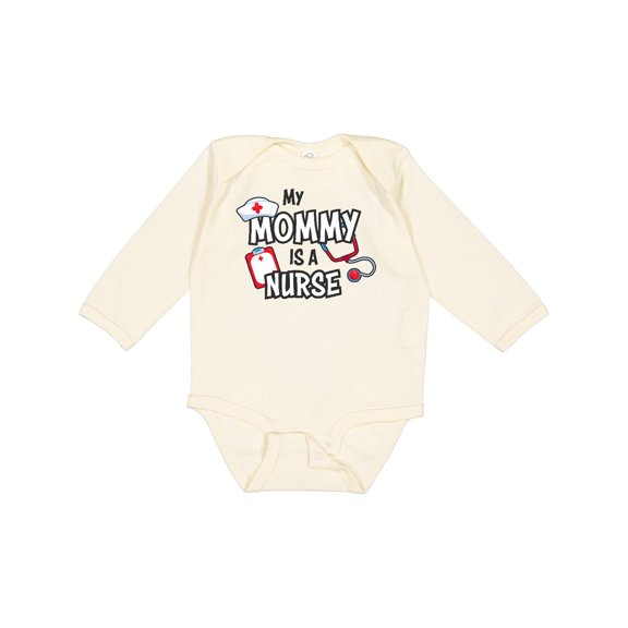 Inktastic My Mommy is a Nurse Boys or Girls Long Sleeve Baby Bodysuit