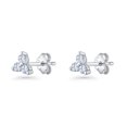thumbnail image 3 of Round Cubic Zirconia Trio Stud Earrings 925 Sterling Silver 4.4mm, 3 of 6