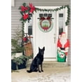 thumbnail image 3 of Merry Traditional Christmas Sign Front for Door Decoration, 11 in Round Wood Wreaths Wall Hanging Outdoor, Farmhouse, Porch, for Spring Summer Fall All Seasons Holiday Christmas, 3 of 5