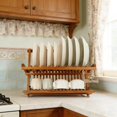 thumbnail image 3 of Utoplike Teak Dish Drainer Rack Collapsible 2 Tie, 3 of 7