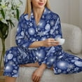 thumbnail image 6 of Pofeuu Beautiful Snowflake Butterfly Print Womens Pajamas Set Long Sleeve Sleepwear Button Down Nightwear Soft Pj Lounge Sets Button Down Pajamas Women-X-Large, 6 of 7