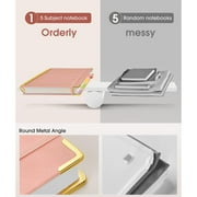 A5 Leather Hardcover Notebook, 300 Pages College Ruled 5 Subject Journal with Removable Dividers Tabs for Work School Note Taking(C)