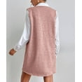 thumbnail image 2 of xxxiticat Women's Long Sweater Vest Overall Dress Oversized V Neck Sleeveless Spring Knit Shirt Short Dress(PI,M), 2 of 4