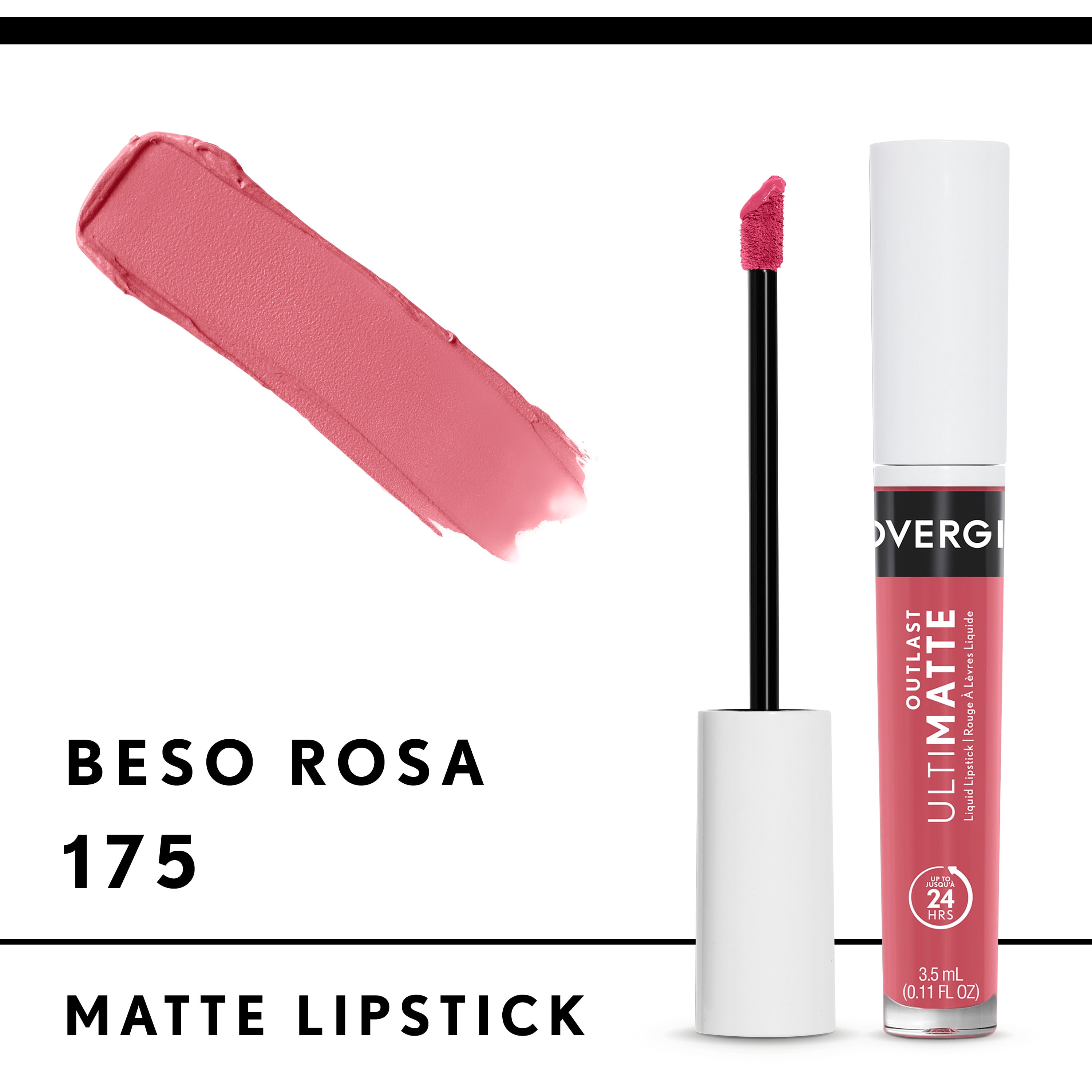 COVERGIRL Outlast UltiMatte One Step Liquid Lip Color, Beso Rosa, 0.12 oz, Lipstick, Lip Gloss, Matte Lipstick, Transfer Resistant, Moisturizing, Vegan