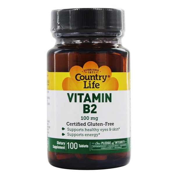 Country Life Vitamin B2 100 mg. 100 Tablets
